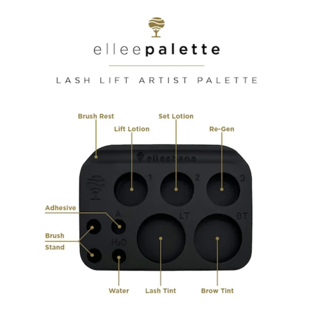 Save space on your work station with this handy dandy elleepalette! 

The perfect spot for all your solutions, aftercare, re-gen, adhesive, lash tint, brow tint and brushes. 

Set up, and never miss a step!