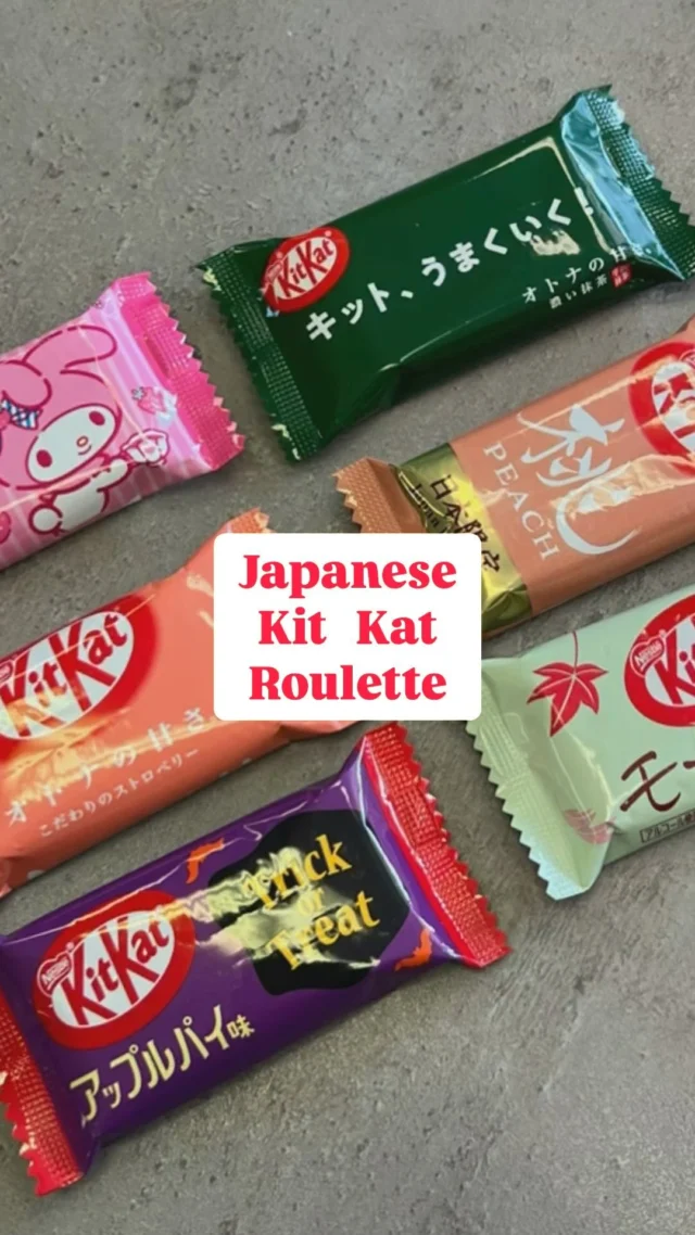 Did your work mate really go to Japan if you don’t hear how amazing it was or have all the different Kit Kats to try! 

This morning we took a moment to see what all the fuss way about! 

Can you guess our selection? 
We will give you a hint, one was Peach 😂